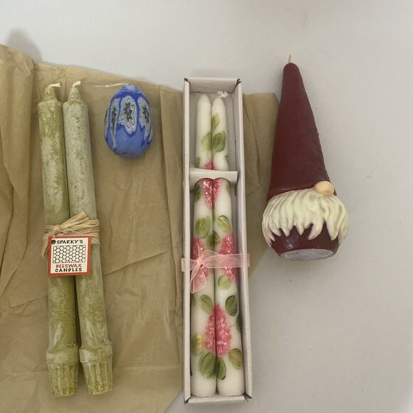Lot of Candles - Different sizes Tapers And Shapes (gnome/egg) - Picture 1 of 6